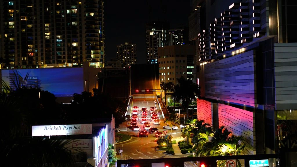 Panorama centrum Miami o zmierzchu